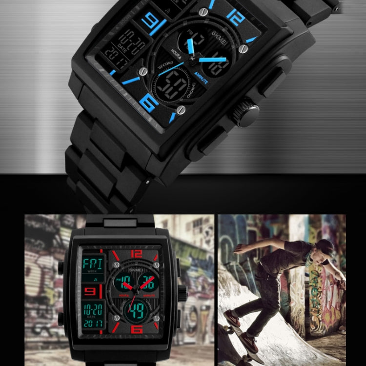SKMEI 1274  Men Fashion Electronic Watch Multifunctional Outdoor Sports Watch, Red, Blue, Black, Golden