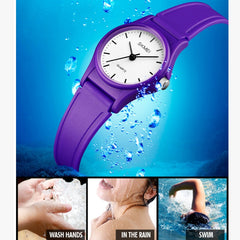 SKMEI 1401 Children Waterproof Watch Student Sports Watch, Purple, Black, Pink, Pink Blue, Rose Red, ArmyGreen