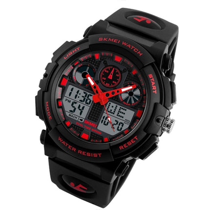 SKMEI 1270 Men Waterproof Dual Display Digital Watch Outdoor Sports Watch, Red, Green, Blue, Gray, Golden