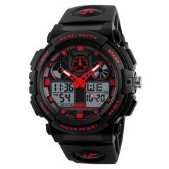 SKMEI 1270 Men Waterproof Dual Display Digital Watch Outdoor Sports Watch, Red, Green, Blue, Gray, Golden