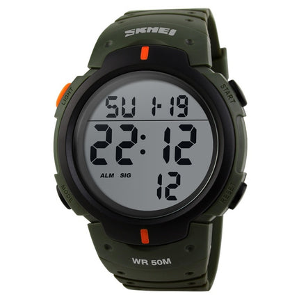 SKMEI 1068 Men Waterproof Outdoor Sports Digital Watch Student Fashion Watch, Red, Green, Blue, Black, Titanium, Golden, ArmyGreen