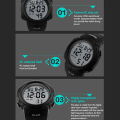 SKMEI 1068 Men Waterproof Outdoor Sports Digital Watch Student Fashion Watch