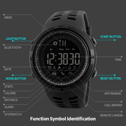 SKMEI 1250 Men Outdoor Waterproof Sports Digital Watch Multi-Function Watch, Black, Coffee/Gold, Gold/Red
