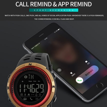 SKMEI 1250 Men Outdoor Waterproof Sports Digital Watch Multi-Function Watch, Black, Coffee/Gold, Gold/Red