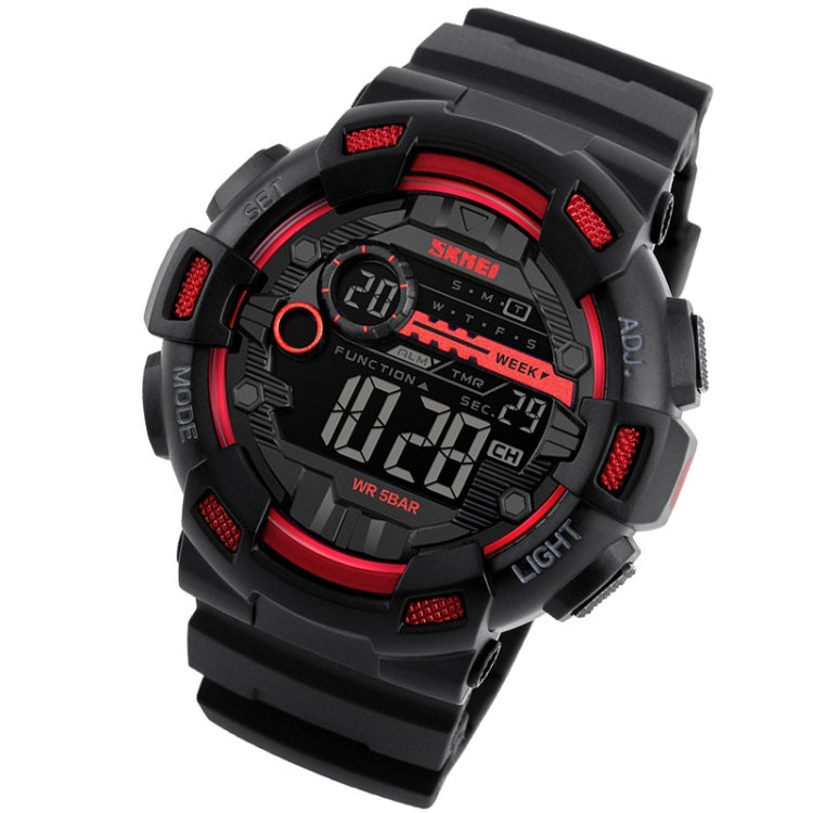 SKMEI 1243 Men Sports Watch Outdoor Waterproof Digital Watch, Red, Black, Golden