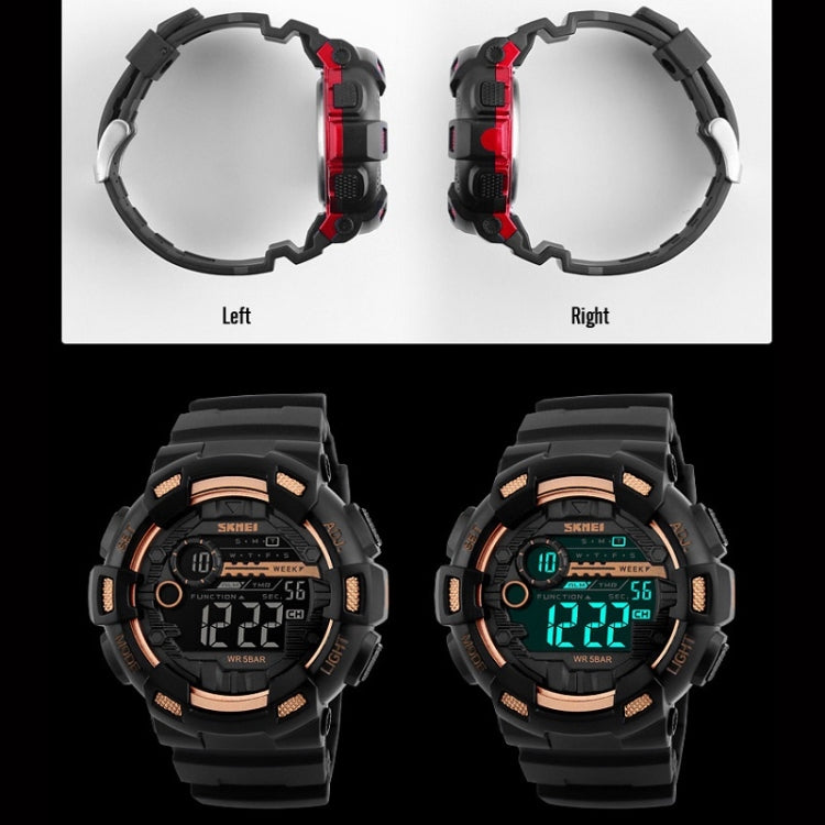 SKMEI 1243 Men Sports Watch Outdoor Waterproof Digital Watch, Red, Black, Golden