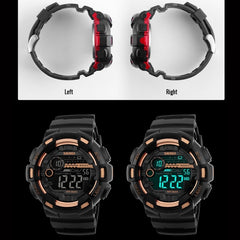 SKMEI 1243 Men Sports Watch Outdoor Waterproof Digital Watch, Red, Black, Golden