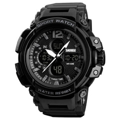 SKMEI 1343 Men Outdoor Sports Waterproof Watch Student Digital Watch, Black, Blue Black, Blue Red, Red Black, ArmyGreen, Khaki