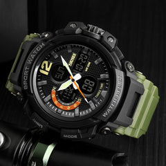 SKMEI 1343 Men Outdoor Sports Waterproof Watch Student Digital Watch, Black, Blue Black, Blue Red, Red Black, ArmyGreen, Khaki