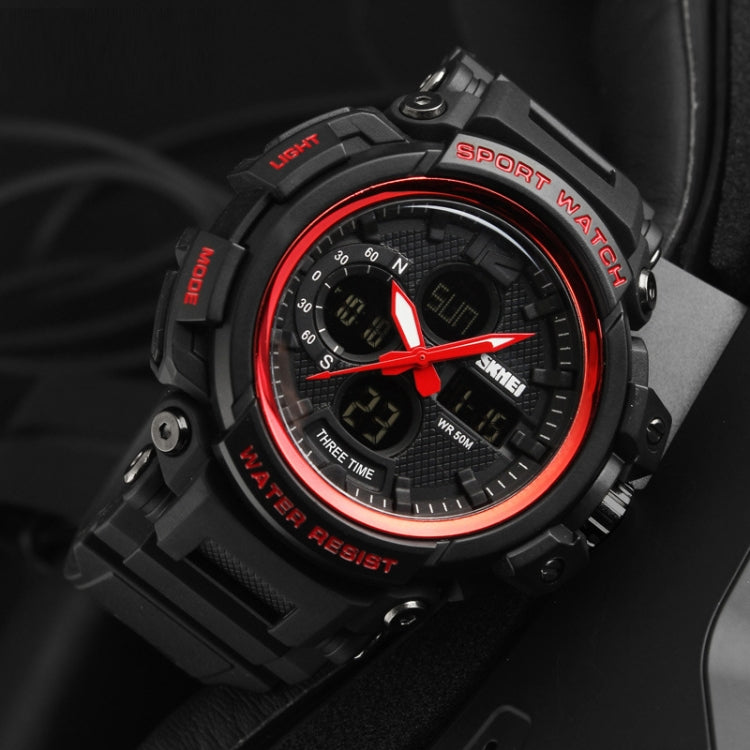 SKMEI 1343 Men Outdoor Sports Waterproof Watch Student Digital Watch, Black, Blue Black, Blue Red, Red Black, ArmyGreen, Khaki