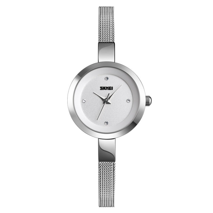 SKMEI 1390 Ladies Business Casual Watch Steel Band Lightweight Quartz Watch, Rose Gold, Golden, Silver
