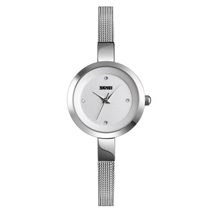 SKMEI 1390 Ladies Business Casual Watch Steel Band Lightweight Quartz Watch, Rose Gold, Golden, Silver
