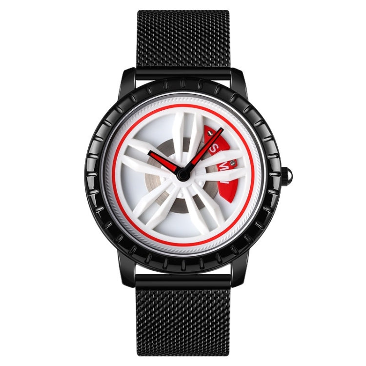 SKMEI 1634 Men Waterproof Watch Fashion Quartz Watch, Black Mesh Belt, White Mesh Belt, Black Steel Belt, White Steel Belt