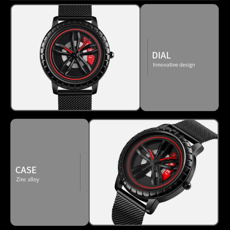 SKMEI 1634 Men Waterproof Watch Fashion Quartz Watch, Black Mesh Belt, White Mesh Belt, Black Steel Belt, White Steel Belt