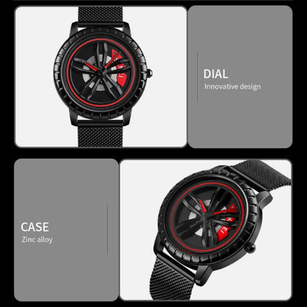 SKMEI 1634 Men Waterproof Watch Fashion Quartz Watch, Black Mesh Belt, White Mesh Belt, Black Steel Belt, White Steel Belt