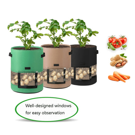 360 Degree Transparent Potato Bag In The Middle Covered Plant Growing Bag, Medium (30x35cm) 26 Liters/7 Gallons, Large (35x45cm) 43 Liters/10 Gallons
