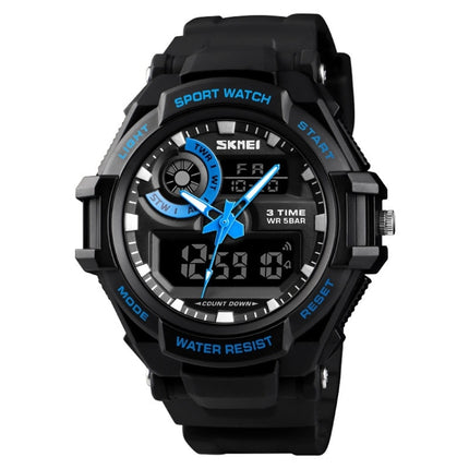 SKMEI 1357 Mens Multifunctional Sports Digital Watch Student Waterproof Watch, Red, Blue, Black