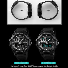 SKMEI 1357 Mens Multifunctional Sports Digital Watch Student Waterproof Watch, Red, Blue, Black