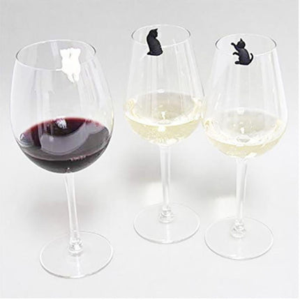 6pcs / Set Cat Drinks Wine Glass Marker Recognizer Tea Bag Hanging