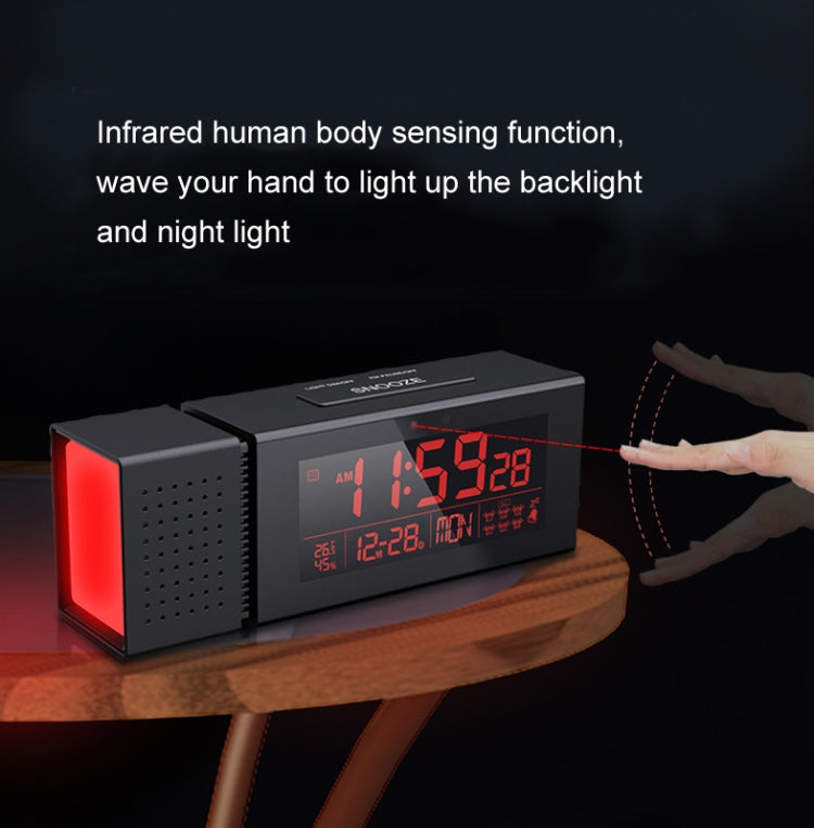 TS-P30 Multifunctional Night Light Alarm Digital Clock with FM Radio & Temperature / Humidity Display & IR Sensor Function