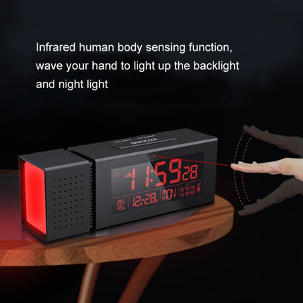 TS-P30 Multifunctional Night Light Alarm Digital Clock with FM Radio & Temperature / Humidity Display & IR Sensor Function, White, Green, Blue, Black, Pink