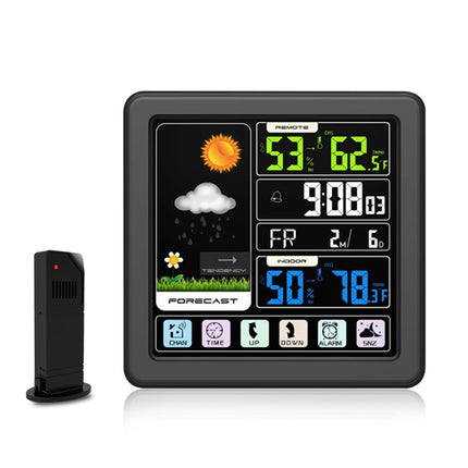 TS-3310 Wireless Weather Clock Multifunctional Color Screen Clock Creative Home Touch Screen Thermometer