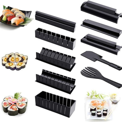 11 in 1 Sushi Mold With Sushi Knife Rice Ball Mold DIY Home Creative Sushi Roll Set, Sushi Roll Set