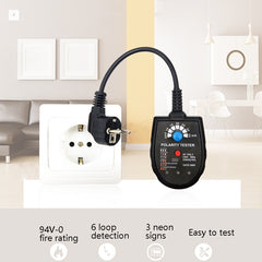 S2001 Socket Phase Detector Multi-Function Three-Phase Loop Socket Circuit Leakage Detector, EU Plug, S2001