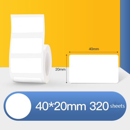 Thermal Label Paper Self-Adhesive Paper Fixed Asset Food Clothing Tag Price Tag for NIIMBOT B11 / B3S, 30x20mm 320 Sheets, 30x30mm 230 Sheets, 30x40mm 180 Sheets, 40x20mm 320 Sheets, 40x30mm 230 Sheets, 40x80mm 95 Sheets, 45x15mm 460 Sheets            ...