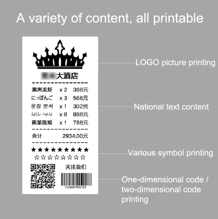 58HB6 Portable Bluetooth Thermal Printer Label Takeaway Receipt Machine, Supports Multi-Language & Symbol/Picture Printing, US Plug (English ), EU Plug (English ), EU Plug (Brazilian Portuguese ), UK Plug (English), US Plug (Traditional Chinese)�������...
