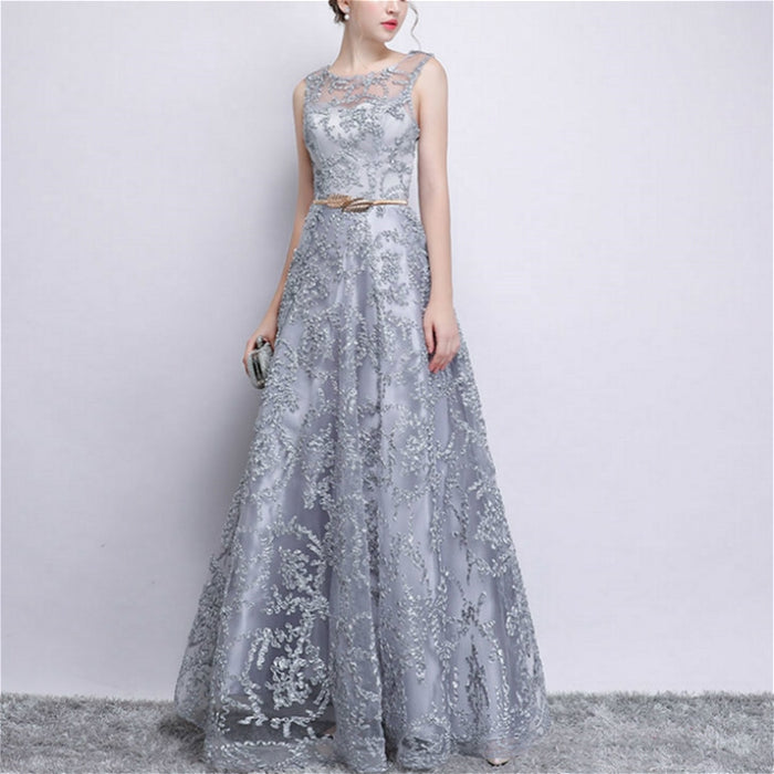 Banquet Lace Sleeveless  Long Party Formal Gown, XS, S, M, L, XL, XXL, XXXL