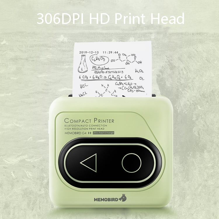 Memobird G4 Handheld Home Student Search Question Graffiti Notes Portable Bluetooth Thermal Printer, Avocado Green, Peach Powder, Classic White