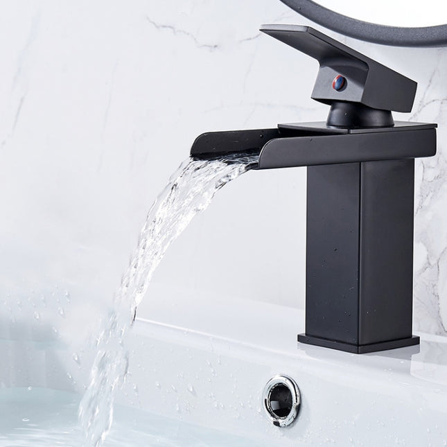 Bathroom Wide Mouth Faucet Square Sink Single Hole Basin Faucet