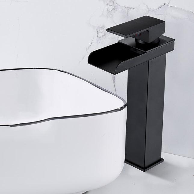 Bathroom Wide Mouth Faucet Square Sink Single Hole Basin Faucet