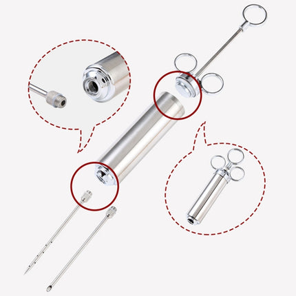 304 Stainless Steel Seasoning Syringe Barbecue Tool Turkey Needle Set