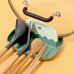 Pot Lid Rack Kitchen Countertop Finishing Storage Bracket Spatula Soup Spoon Chopsticks Rack, 4 PCS Orange, 4 PCS Green