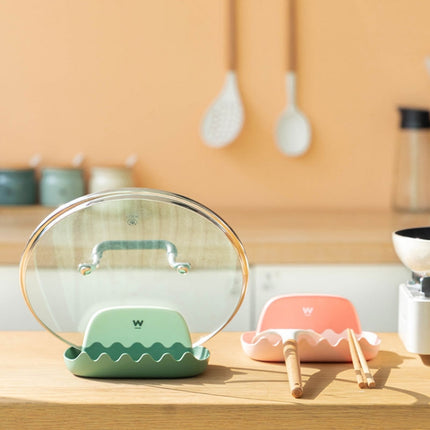 Pot Lid Rack Kitchen Countertop Finishing Storage Bracket Spatula Soup Spoon Chopsticks Rack, 4 PCS Orange, 4 PCS Green