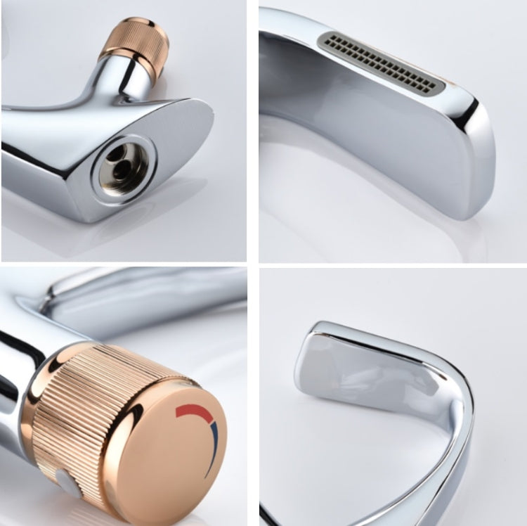 Basin Waterfall Type Hot & Cold Water All-Copper Faucet Bathroom Sanitary Ware
