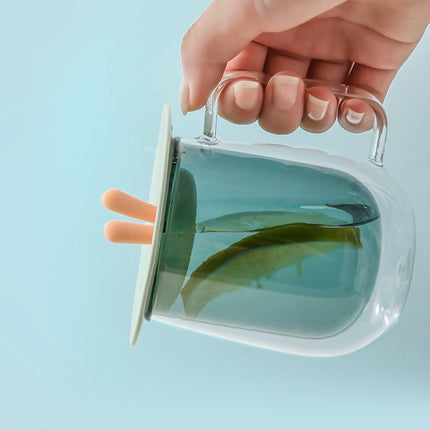 Food Grade Bunny Ears Shape Silicone Cup Lid Sealing Lid Cartoon Mug Dustproof Leak-Proof Lid