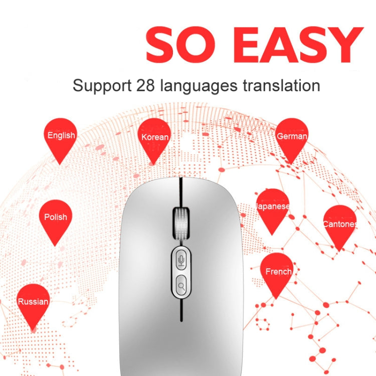 M103 1600DPI 5 Keys 2.4G Wireless Mouse Charging Ai Intelligent Voice Office Mouse, Support 28 Languages