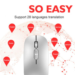 M103 1600DPI 5 Keys 2.4G Wireless Mouse Charging Ai Intelligent Voice Office Mouse, Support 28 Languages