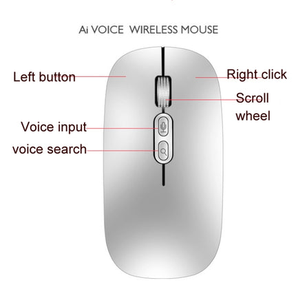 M103 1600DPI 5 Keys 2.4G Wireless Mouse Charging Ai Intelligent Voice Office Mouse, Support 28 Languages