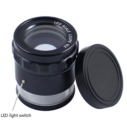 8 LED Lights 3 Groups Of Optical Glass HD With Scale 10 Times Magnifying Glass, Complex Scale Board, Cross Scale Board