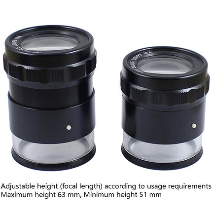 8 LED Lights 3 Groups Of Optical Glass HD With Scale 10 Times Magnifying Glass, Complex Scale Board, Cross Scale Board