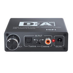 NK-C6 Optical Fiber To Analog Audio Converter Adjustable Volume Digital To Analog Decoder, EU Plug, US Plug, With USB Cable