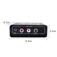 NK-C6 Optical Fiber To Analog Audio Converter Adjustable Volume Digital To Analog Decoder, EU Plug, US Plug, With USB Cable