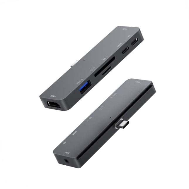 300A 7 in 1 USB3.0x1 + HDMIx1 + PD Portx1 + Type-Cx1 + SD/TF + 3.5mm Portx1 Multifunctional Extension HUB Adapter for iPad Pro