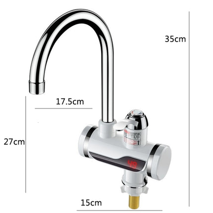 Kitchen Instant Electric Hot Water Faucet Hot & Cold Water Heater EU Plug, Lamp Display Lower Water Inlet, Lamp Display Side Water Inlet, Lamp Display Leakage Protection Lower Water Inlet, Lamp Shows Leakage Protection Side Water Inlet�����������������...