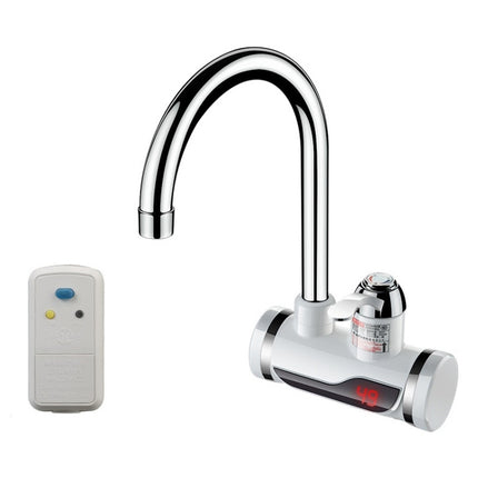 Kitchen Instant Electric Hot Water Faucet Hot & Cold Water Heater EU Plug, Lamp Display Lower Water Inlet, Lamp Display Side Water Inlet, Lamp Display Leakage Protection Lower Water Inlet, Lamp Shows Leakage Protection Side Water Inlet�����������������...