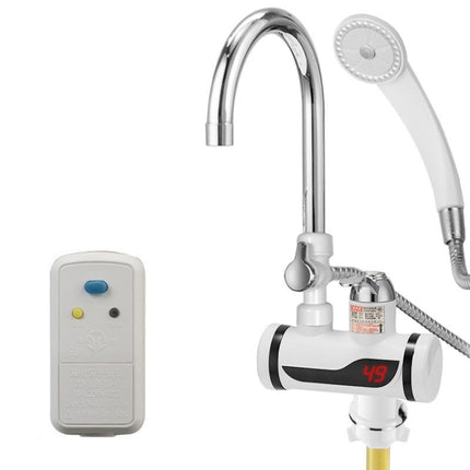 Kitchen Instant Electric Hot Water Faucet Hot & Cold Water Heater EU Plug, Lamp Display Lower Water Inlet, Lamp Display Side Water Inlet, Lamp Display Leakage Protection Lower Water Inlet, Lamp Shows Leakage Protection Side Water Inlet�����������������...